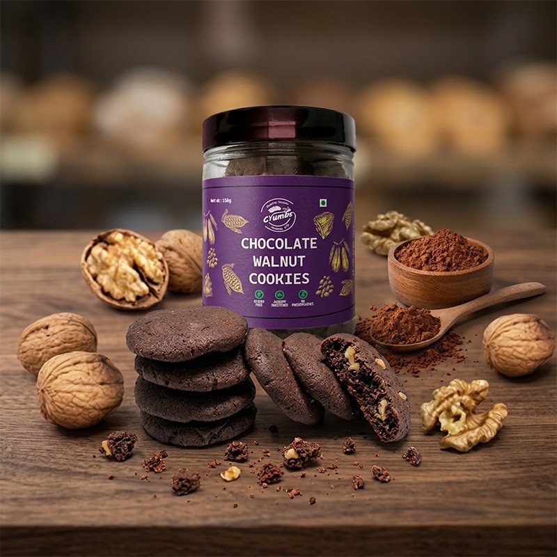 Healthy Chocolate walnut Ragi cookies